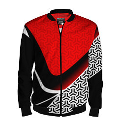 Бомбер мужской Геометрическая униформа - красная, цвет: 3D-черный