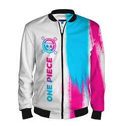 Мужской бомбер One Piece neon gradient style: по-вертикали