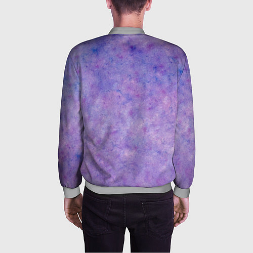 Мужской бомбер Уличный фиолетовый фонарь / 3D-Меланж – фото 4