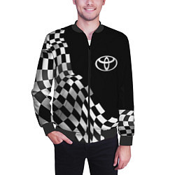 Бомбер мужской Toyota racing flag, цвет: 3D-черный — фото 2