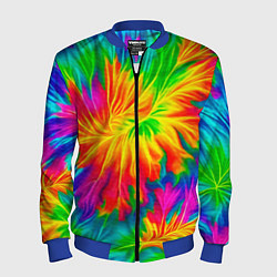 Бомбер мужской Тай-дай кислотные краски, цвет: 3D-синий