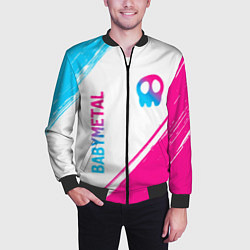 Бомбер мужской Babymetal neon gradient style: надпись, символ, цвет: 3D-черный — фото 2