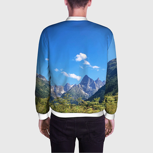 Мужской бомбер Название гор России / 3D-Белый – фото 4