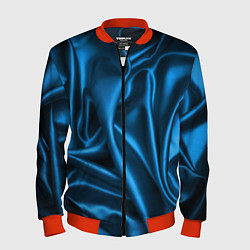 Мужской бомбер Синий шёлк