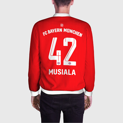 Мужской бомбер Джамал Мусиала Бавария Мюнхен форма 2223 домашняя / 3D-Белый – фото 4