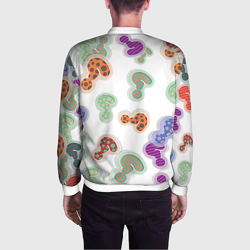 Мужской бомбер Вопросики / 3D-Белый – фото 4
