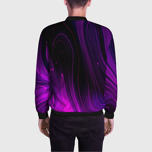 Мужской бомбер Powerwolf violet plasma / 3D-Черный – фото 4