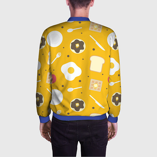 Мужской бомбер Вкусный завтрак / 3D-Синий – фото 4