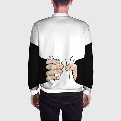 Мужской бомбер Рука сжимает талию / 3D-Белый – фото 4