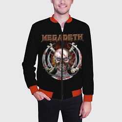 Бомбер мужской Megadeth - боевой череп, цвет: 3D-красный — фото 2