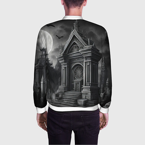 Мужской бомбер Лунный склеп / 3D-Белый – фото 4