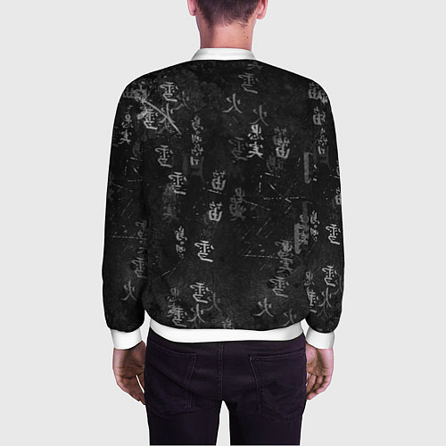 Мужской бомбер White dragon - grunge / 3D-Белый – фото 4