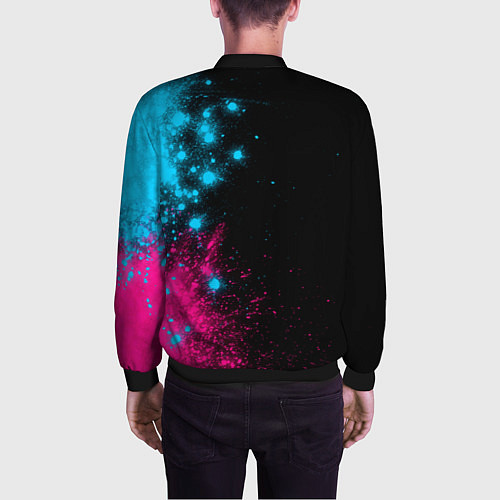 Мужской бомбер Pantera - neon gradient: по-вертикали / 3D-Черный – фото 4