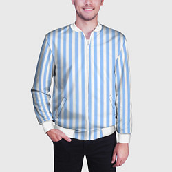 Бомбер мужской Полосатый морской, цвет: 3D-белый — фото 2