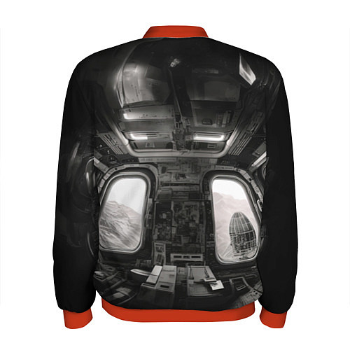 Мужской бомбер Ксеноморф в каюте космического корабля / 3D-Красный – фото 2