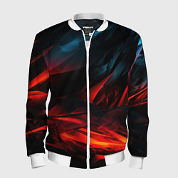 Бомбер мужской Red black abstract, цвет: 3D-белый