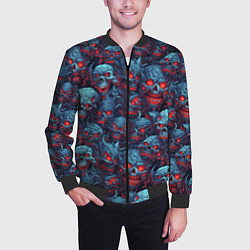 Бомбер мужской Monster skulls pattern, цвет: 3D-черный — фото 2