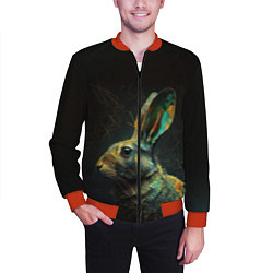 Бомбер мужской Магический кролик, цвет: 3D-красный — фото 2