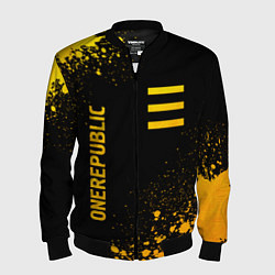 Бомбер мужской OneRepublic - gold gradient: надпись, символ, цвет: 3D-черный