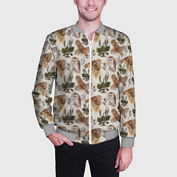 Бомбер мужской Совы и подорожник, цвет: 3D-меланж — фото 2