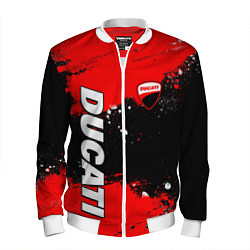 Бомбер мужской Ducati - красная униформа с красками, цвет: 3D-белый