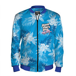 Бомбер мужской Цветочный паттерн - GTA vice city, цвет: 3D-синий