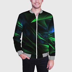 Бомбер мужской Dark green background, цвет: 3D-меланж — фото 2