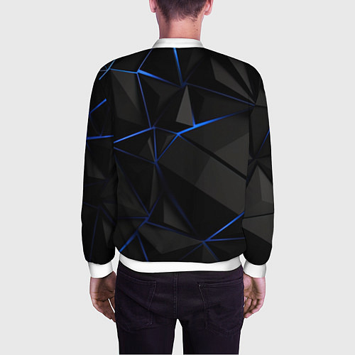 Мужской бомбер Black blue style / 3D-Белый – фото 4
