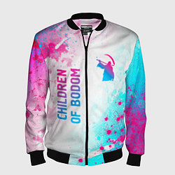 Мужской бомбер Children of Bodom neon gradient style: надпись, си