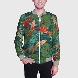 Бомбер мужской Паттерн карпы кои, цвет: 3D-меланж — фото 2