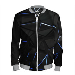 Бомбер мужской Black texture neon line, цвет: 3D-меланж