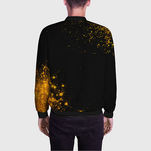 Мужской бомбер Tokyo Revengers - gold gradient: надпись, символ / 3D-Черный – фото 4