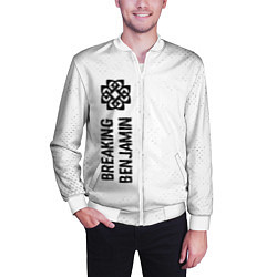 Бомбер мужской Breaking Benjamin glitch на светлом фоне: по-верти, цвет: 3D-белый — фото 2