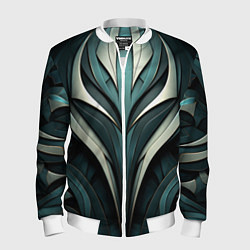 Бомбер мужской Абстрактные узор в виде лица, цвет: 3D-белый