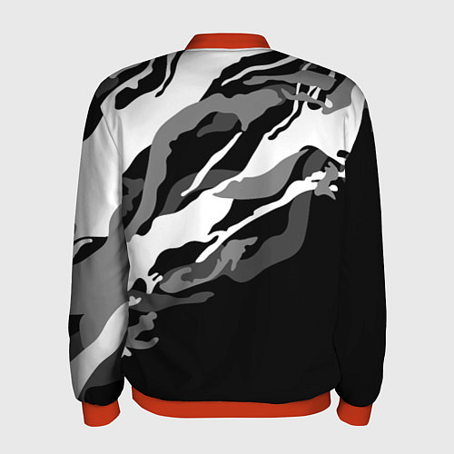Мужской бомбер Фольцваген - белый камуфляж / 3D-Красный – фото 2