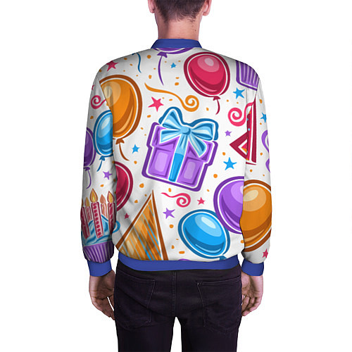 Мужской бомбер Вечеринка / 3D-Синий – фото 4