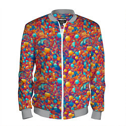 Бомбер мужской Разноцветные пузырики узор, цвет: 3D-меланж