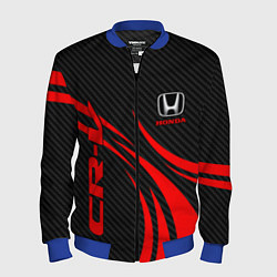 Бомбер мужской Honda CR-V - красный и карбон, цвет: 3D-синий