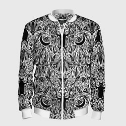Бомбер мужской Bats and moths - gothic pattern, цвет: 3D-белый