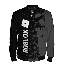 Бомбер мужской Roblox glitch на темном фоне: по-вертикали, цвет: 3D-черный