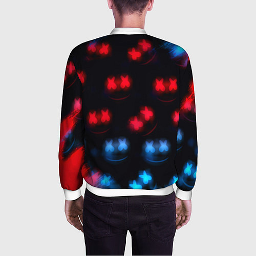 Мужской бомбер Marshmello skibidi dob dob / 3D-Белый – фото 4