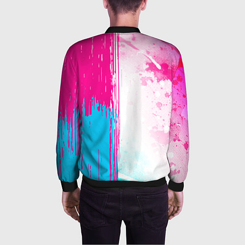 Мужской бомбер Aerosmith neon gradient style: по-вертикали / 3D-Черный – фото 4
