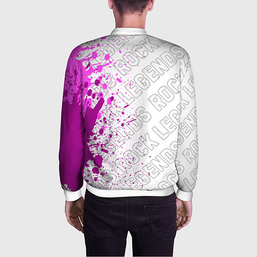 Мужской бомбер Marilyn Manson rock legends: по-вертикали / 3D-Белый – фото 4