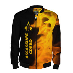 Бомбер мужской Assassins Creed - gold gradient: по-вертикали, цвет: 3D-черный