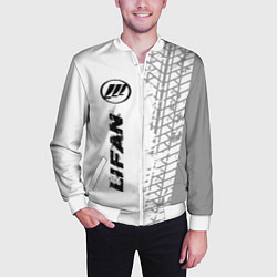 Бомбер мужской Lifan speed на светлом фоне со следами шин: по-вер, цвет: 3D-белый — фото 2