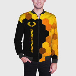 Бомбер мужской SsangYong - gold gradient: по-вертикали, цвет: 3D-черный — фото 2