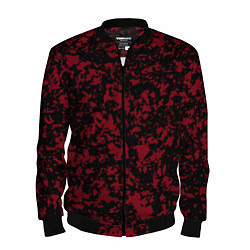 Бомбер мужской Красно-чёрная пятнистая текстура, цвет: 3D-черный