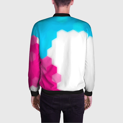 Мужской бомбер Final Fantasy neon gradient style: по-вертикали / 3D-Черный – фото 4