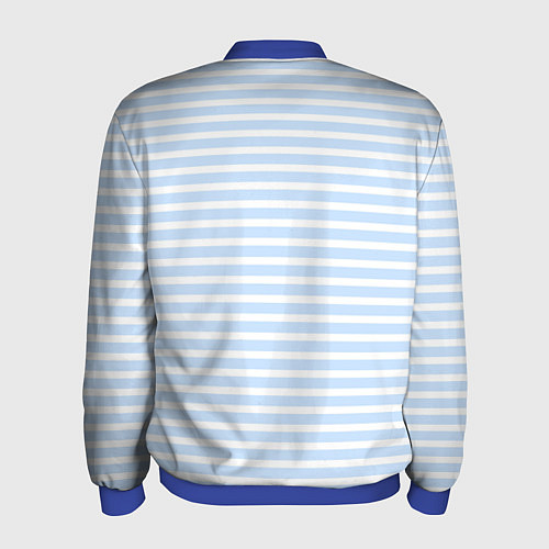 Мужской бомбер Полосатый морской стиль / 3D-Синий – фото 2