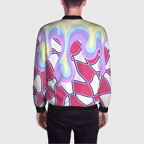 Мужской бомбер Rainbow illusion / 3D-Черный – фото 4